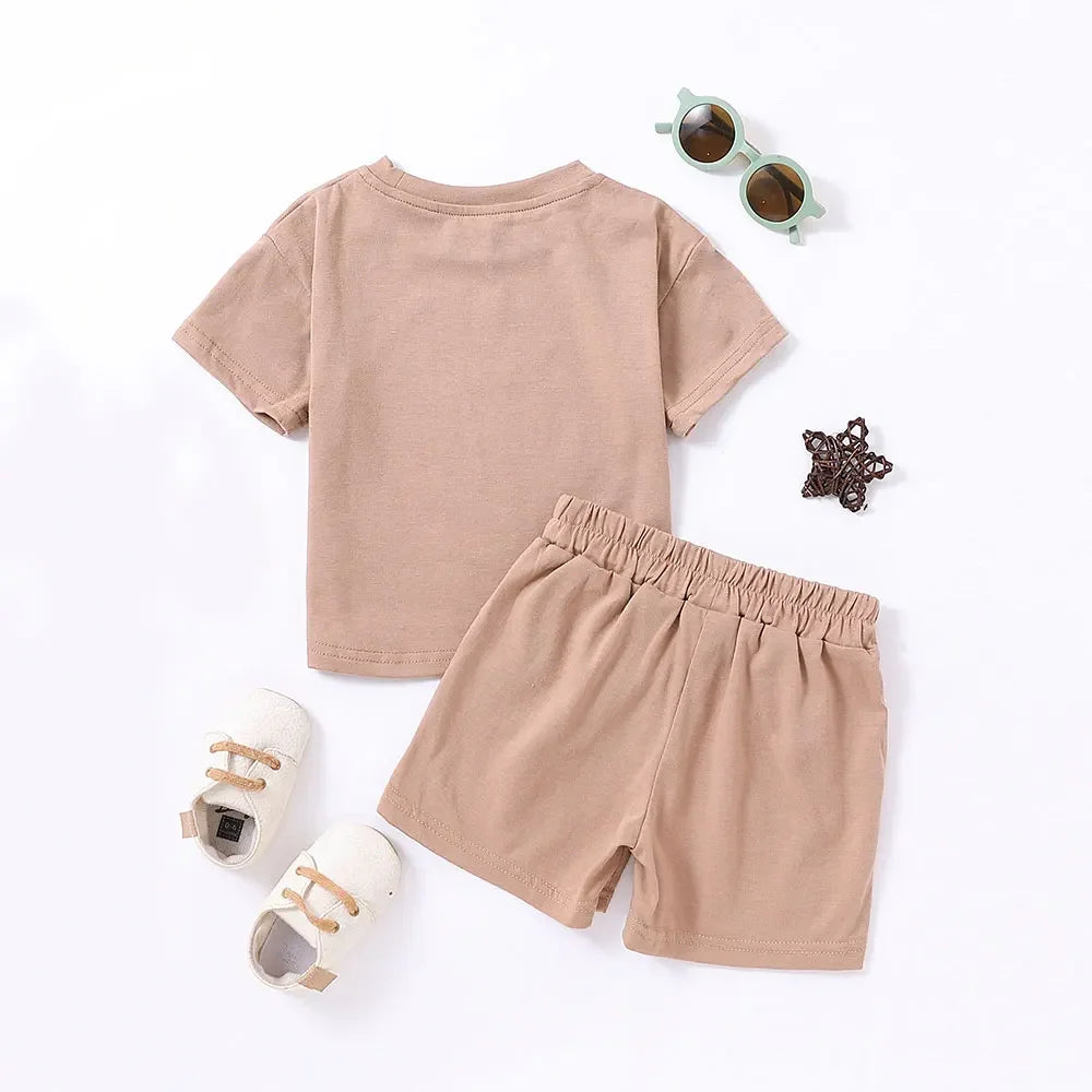 2PCS Children's Cotton Short Sleeve Set