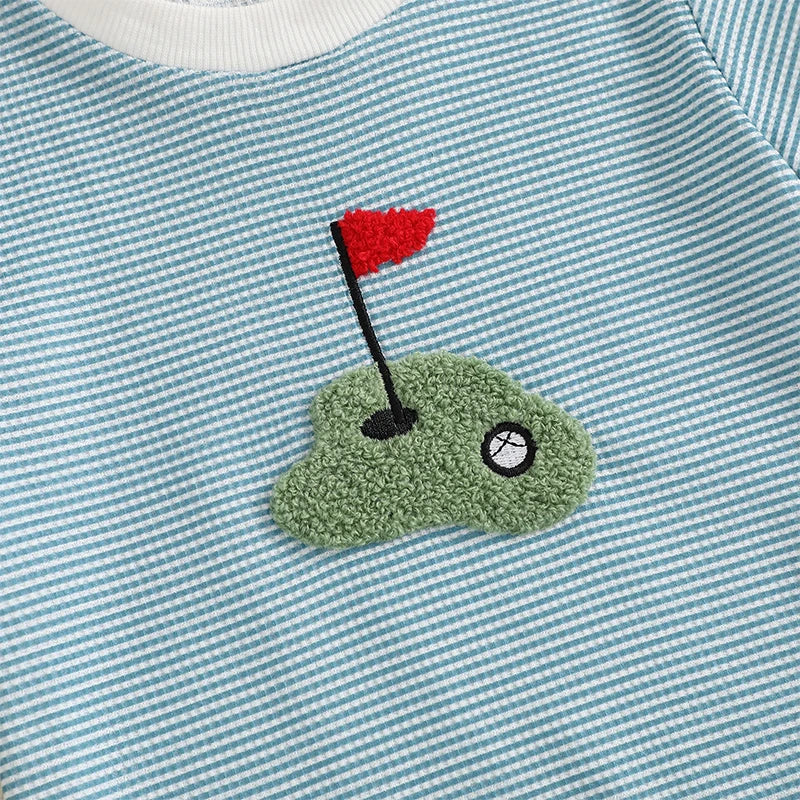 Baby Golf Romper - Striped Short Sleeve Bodysuit for Boys & Girls (0-18M)