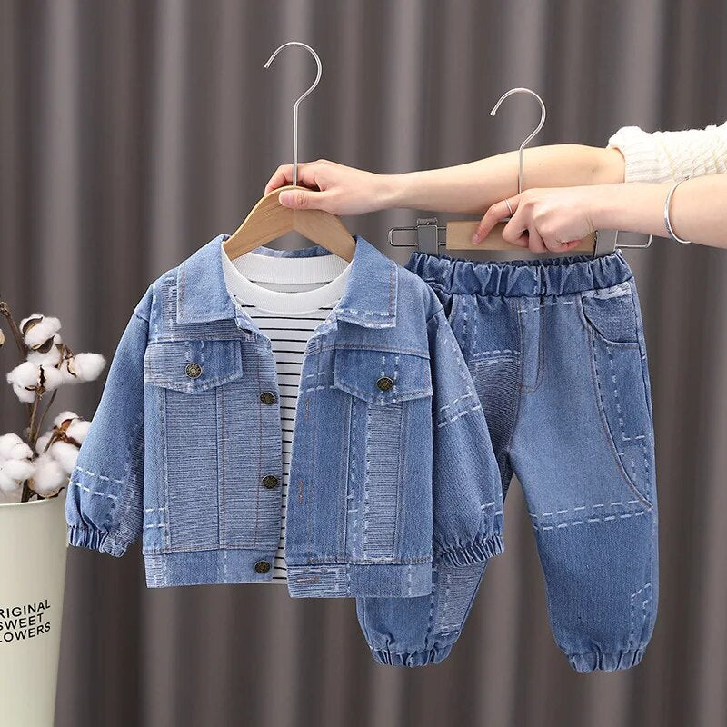 Boy's 3PCS Denim Jeans Set