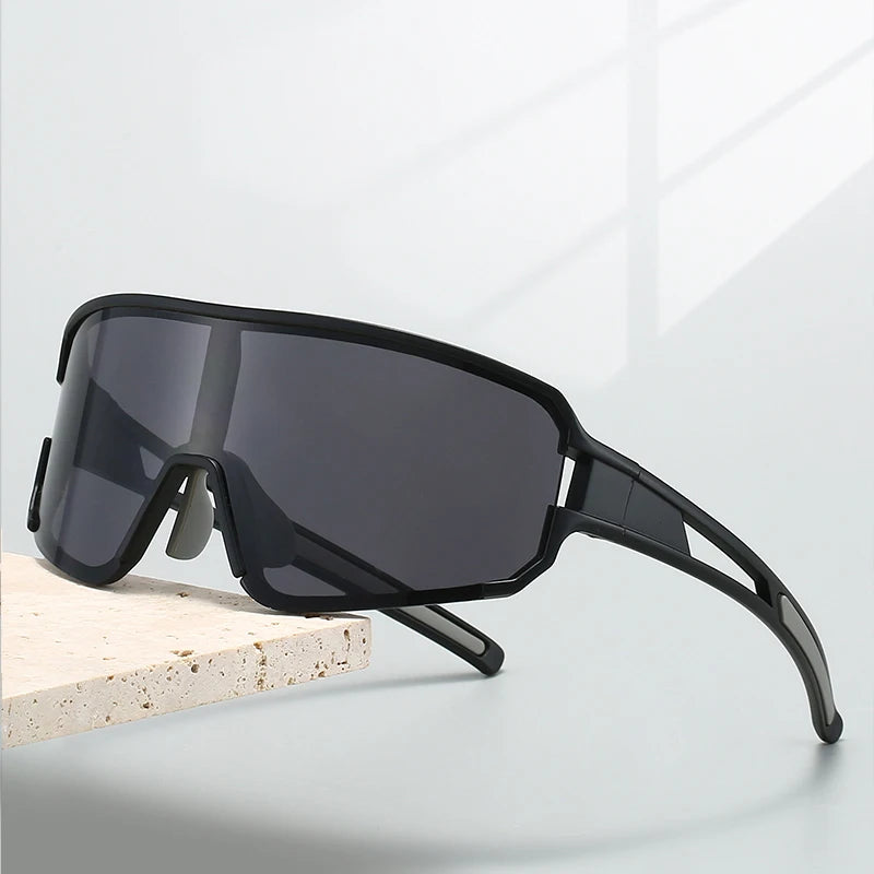Men's Oversized Sports Goggle Punk Mirror Outdoor Fishing Sunglasses Trendy Windproof Anti-UV Cycling Shades