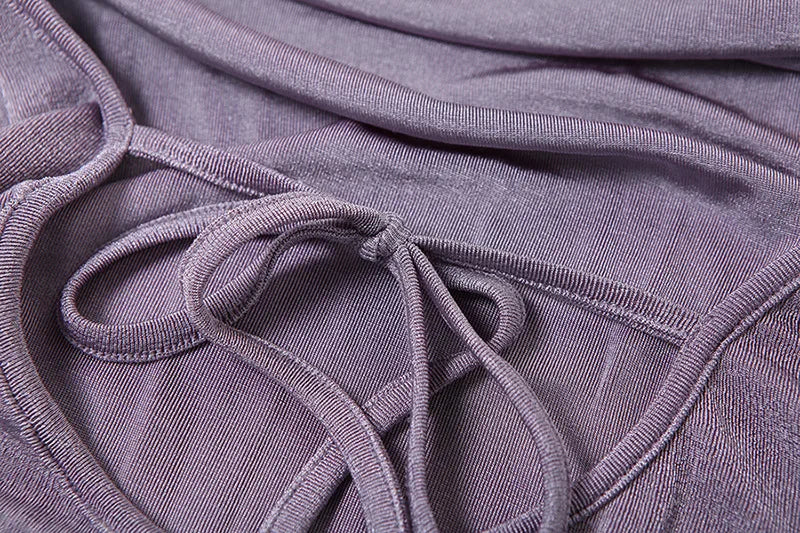 Backless Ruched Halter Maxi Dress - Women Summer Robe Straps Dress