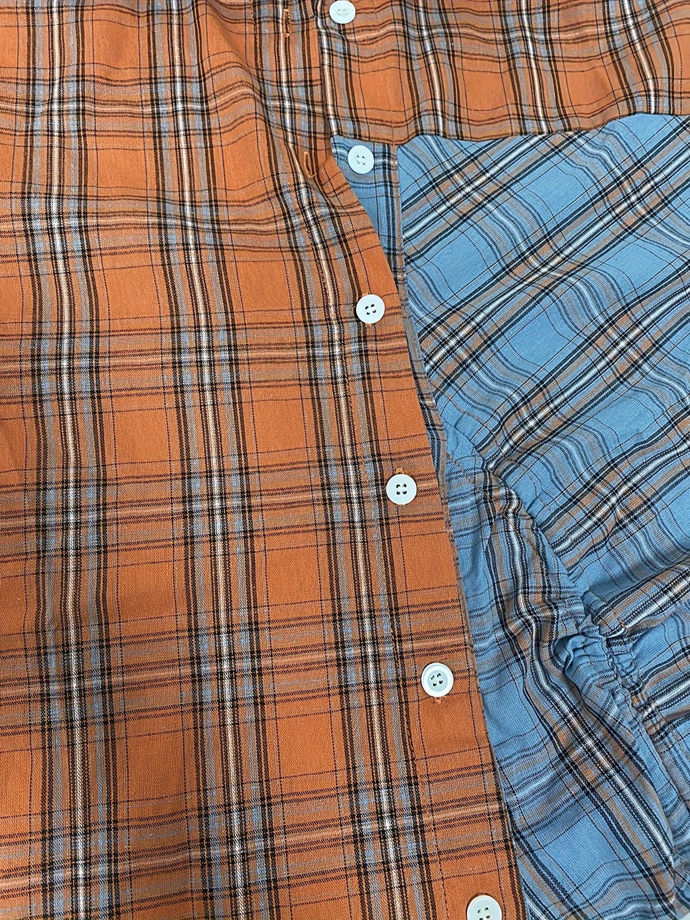 Women's Plaid Print Long Sleeve Button Front Belt Dress