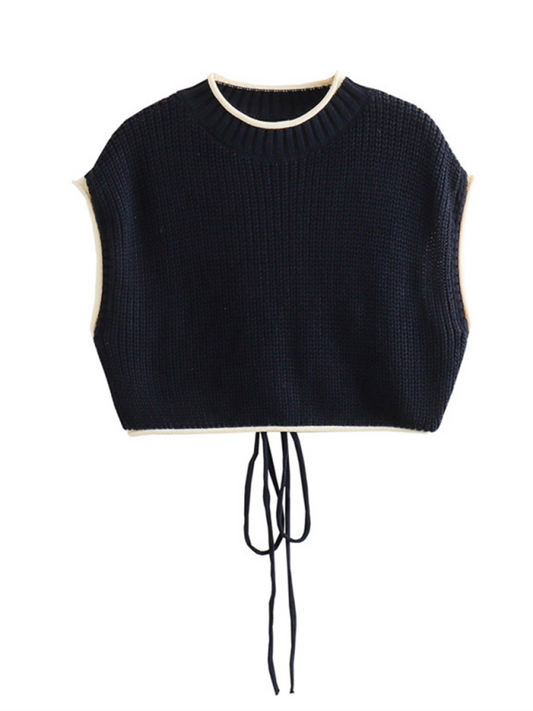 Women's Round neck back Knitted Sweater Vest