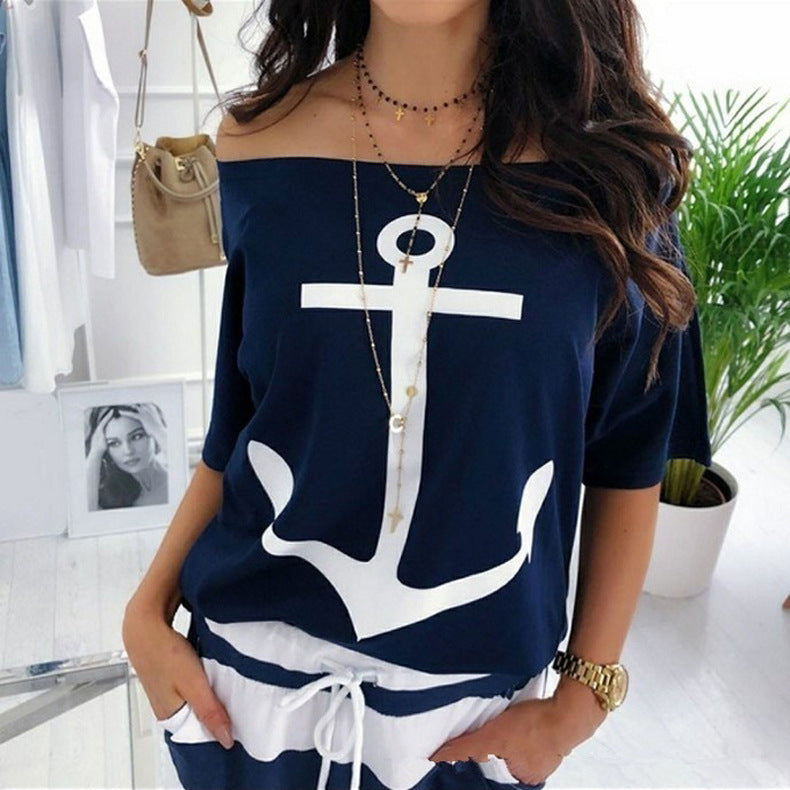 Women's Loose One-shoulder T-shirt