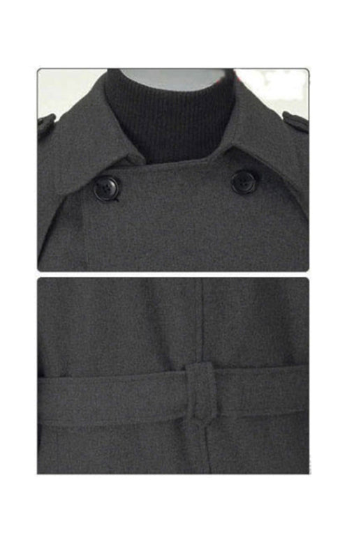 Men's Mid-length Trench Slim Fit Thick Woollen Coat