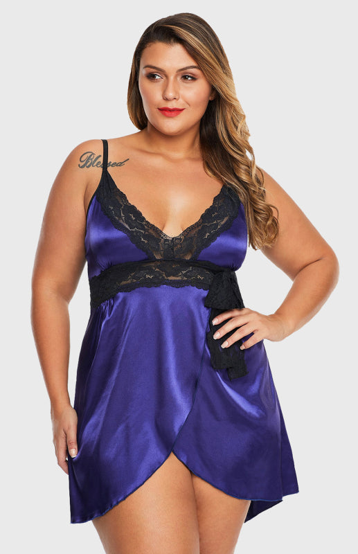 Women's Plus Size Rose Lace V Neckline Lingerie