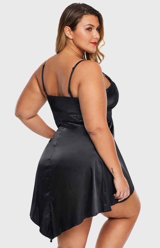 Women's Plus Size Rose Lace V Neckline Lingerie