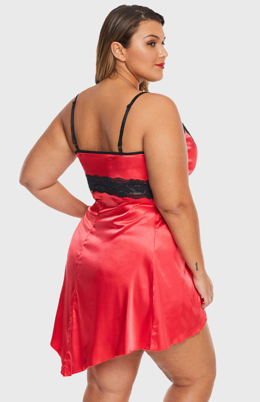 Women's Plus Size Rose Lace V Neckline Lingerie