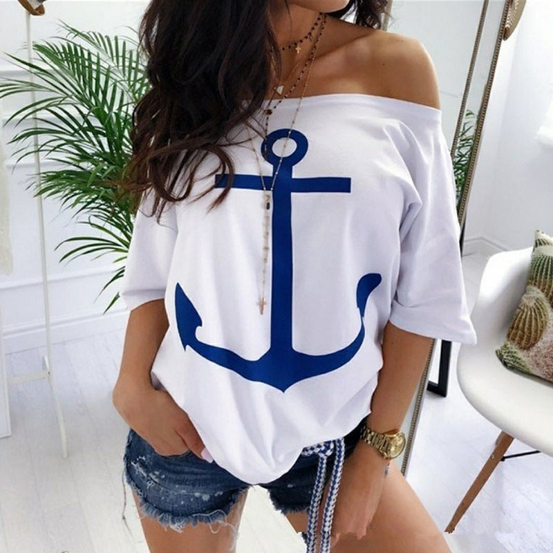Women's Loose One-shoulder T-shirt
