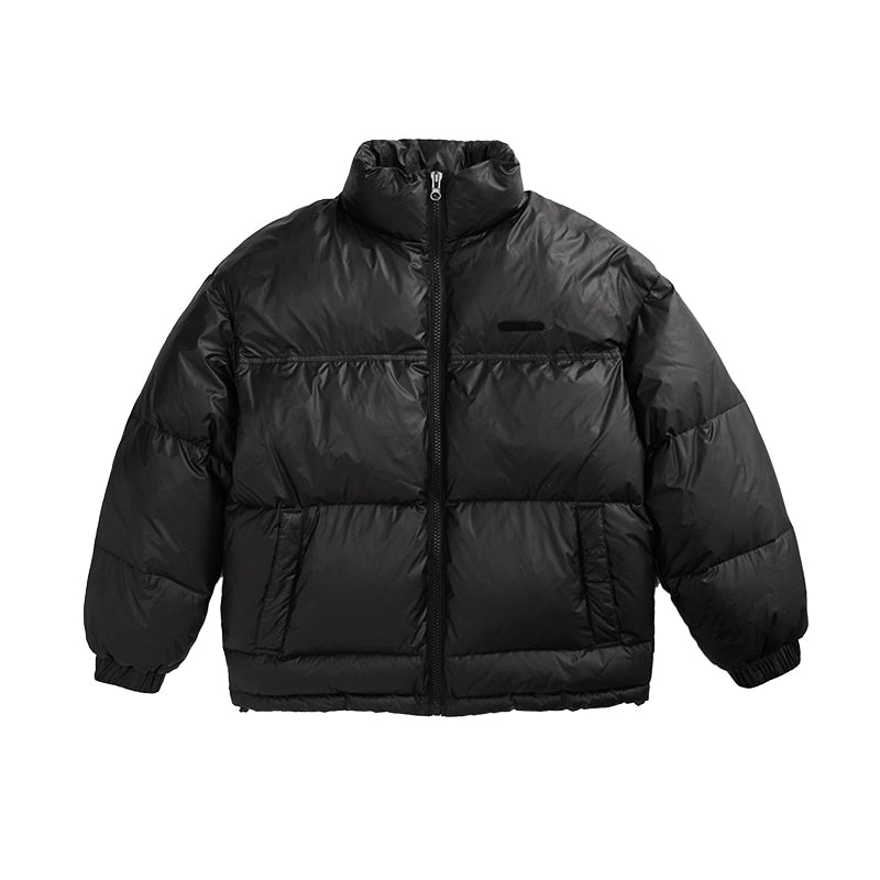 Unisex Stand Collar Loose Fit Classic Down Puffer Jacket