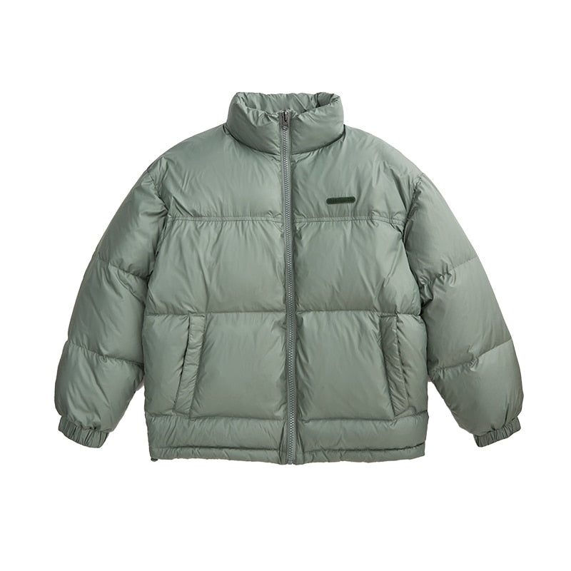 Unisex Stand Collar Loose Fit Classic Down Puffer Jacket