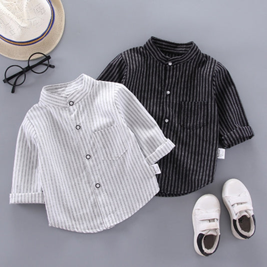 Baby. Boys Long Sleeve Striped Print Shirts