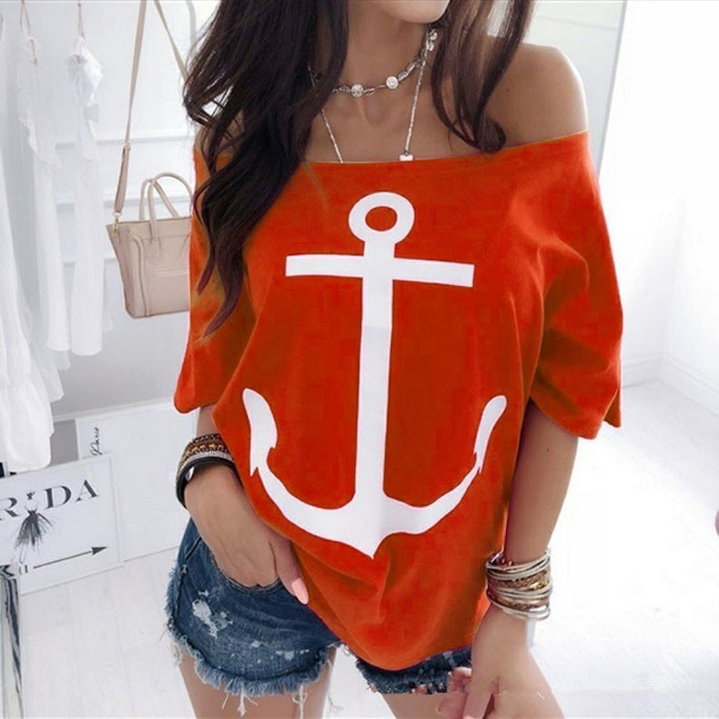 Women's Loose One-shoulder T-shirt