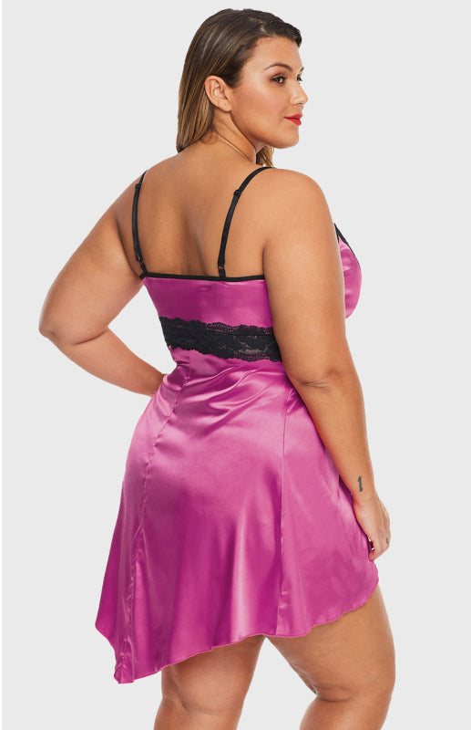 Women's Plus Size Rose Lace V Neckline Lingerie