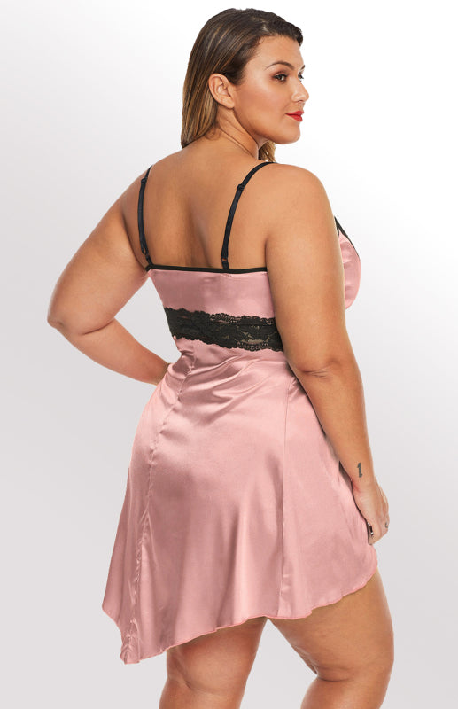 Women's Plus Size Rose Lace V Neckline Lingerie