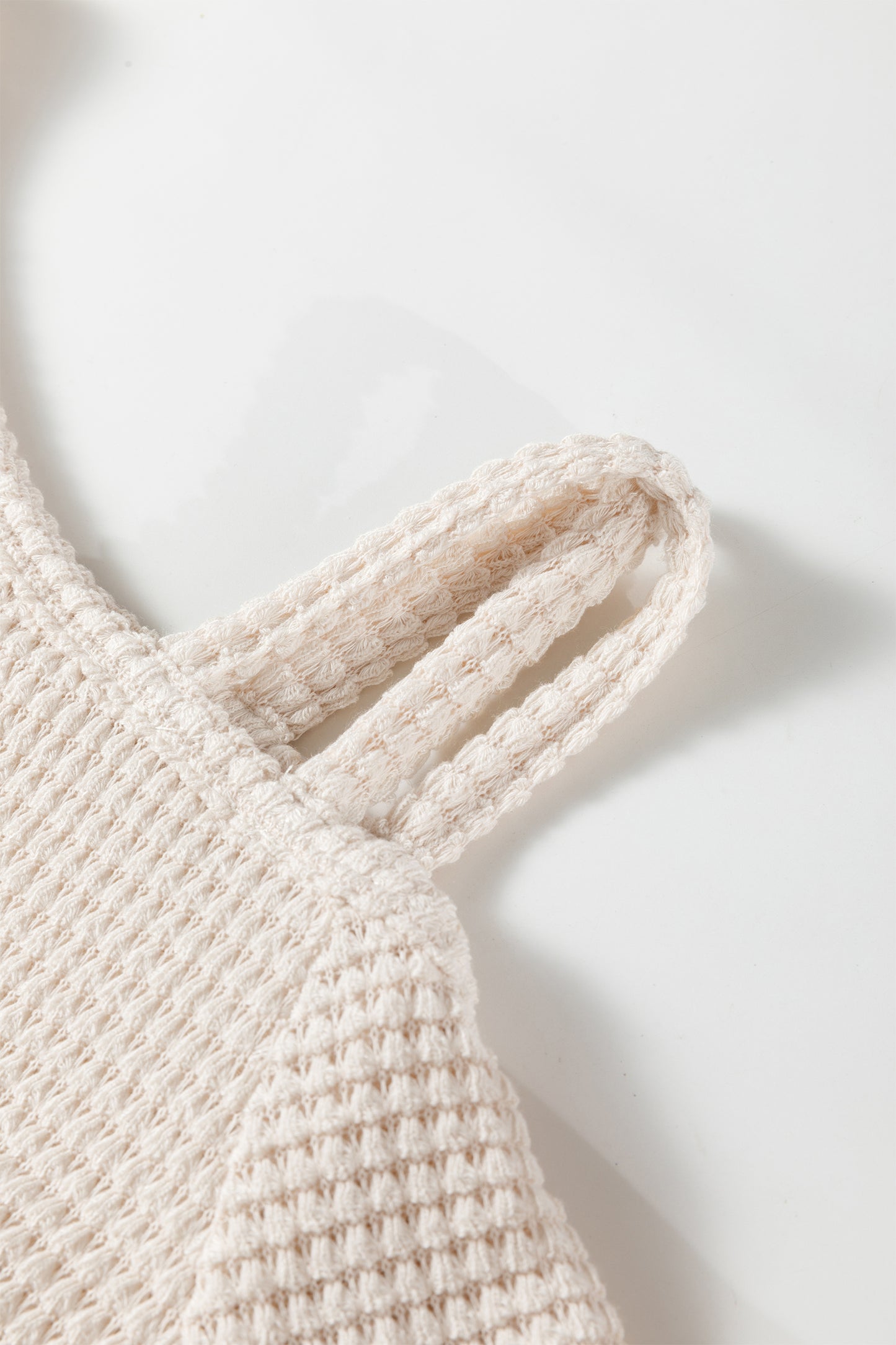 Solid Color Textured Knit Asymmetric Shoulder Long Sleeve Top