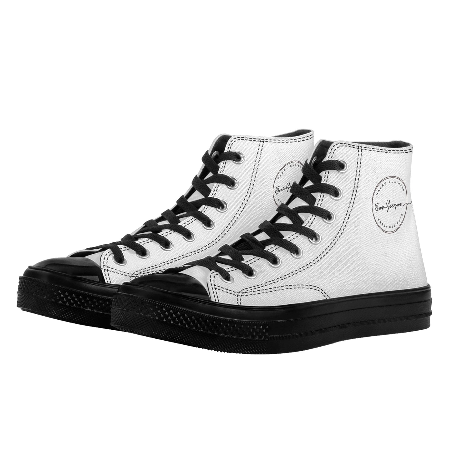 Men's Classic White High Top Canvas Shoes