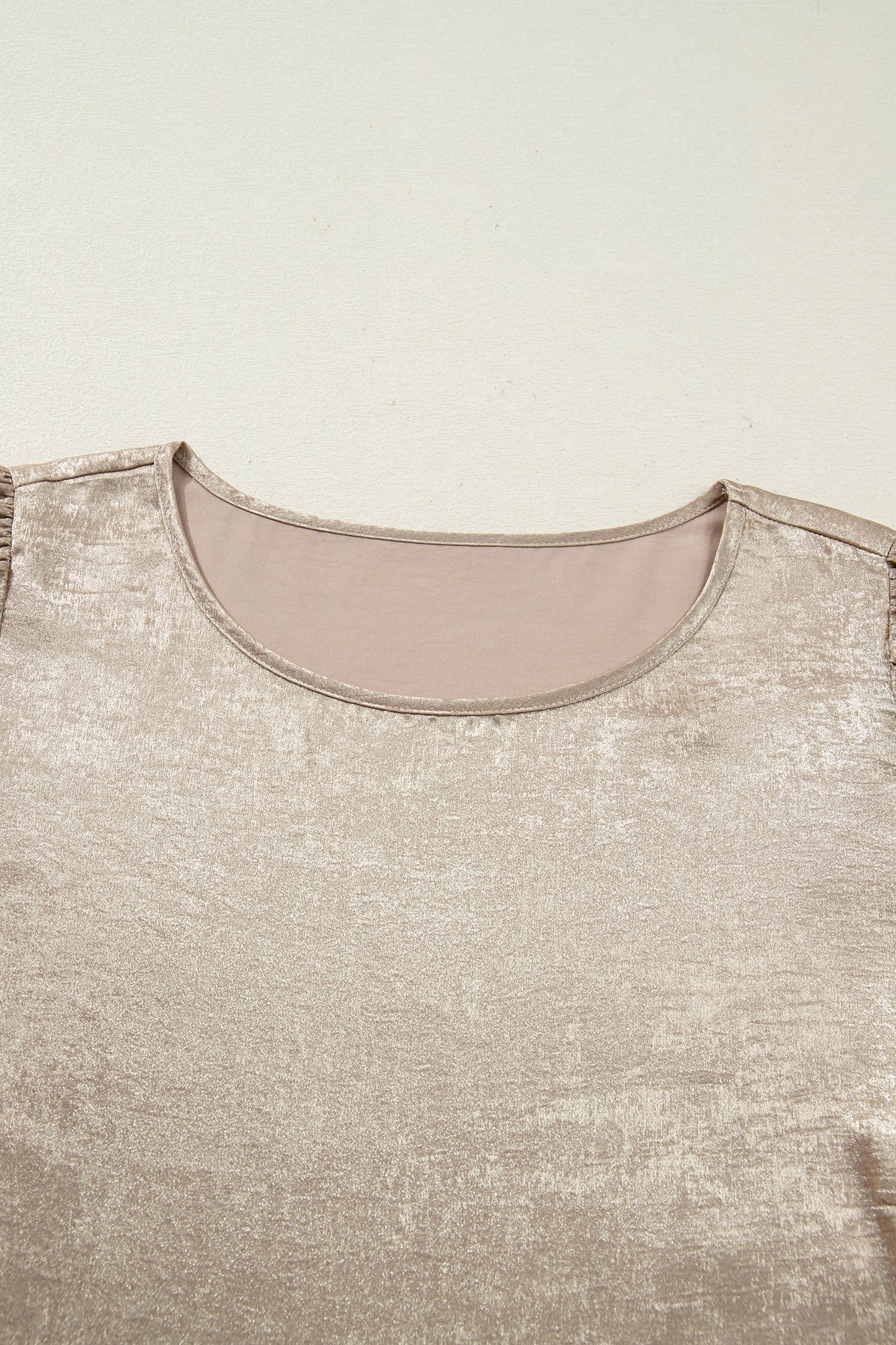 Plus Size Metallic Long Flounce Sleeve Blouse