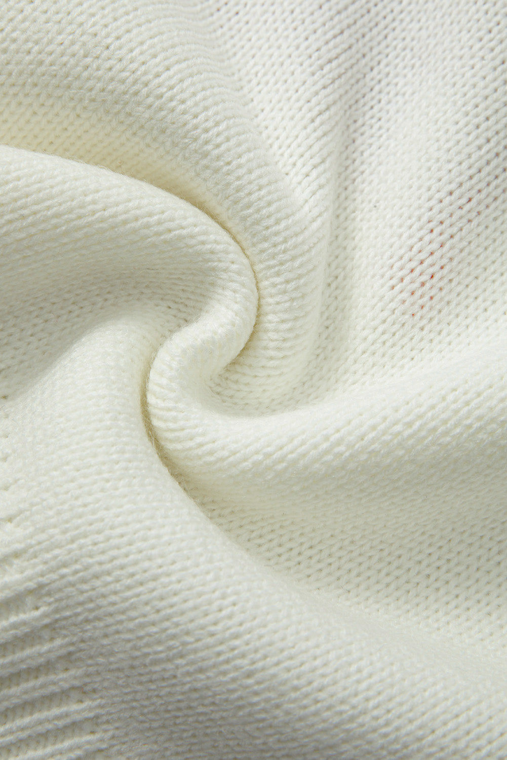 Bow Pattern Contrast Trim Christmas Loose Graphic Sweater