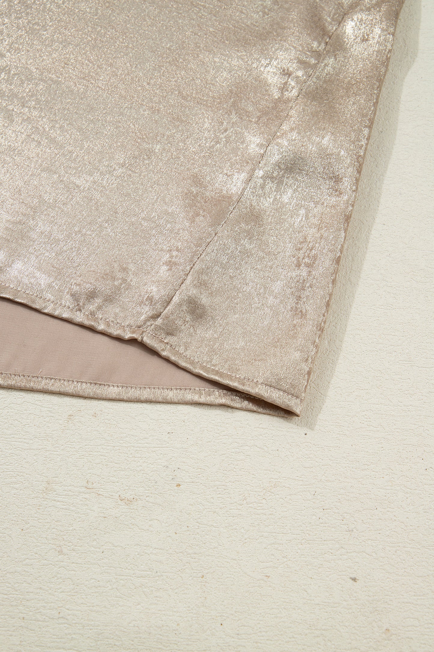 Plus Size Metallic Long Flounce Sleeve Blouse