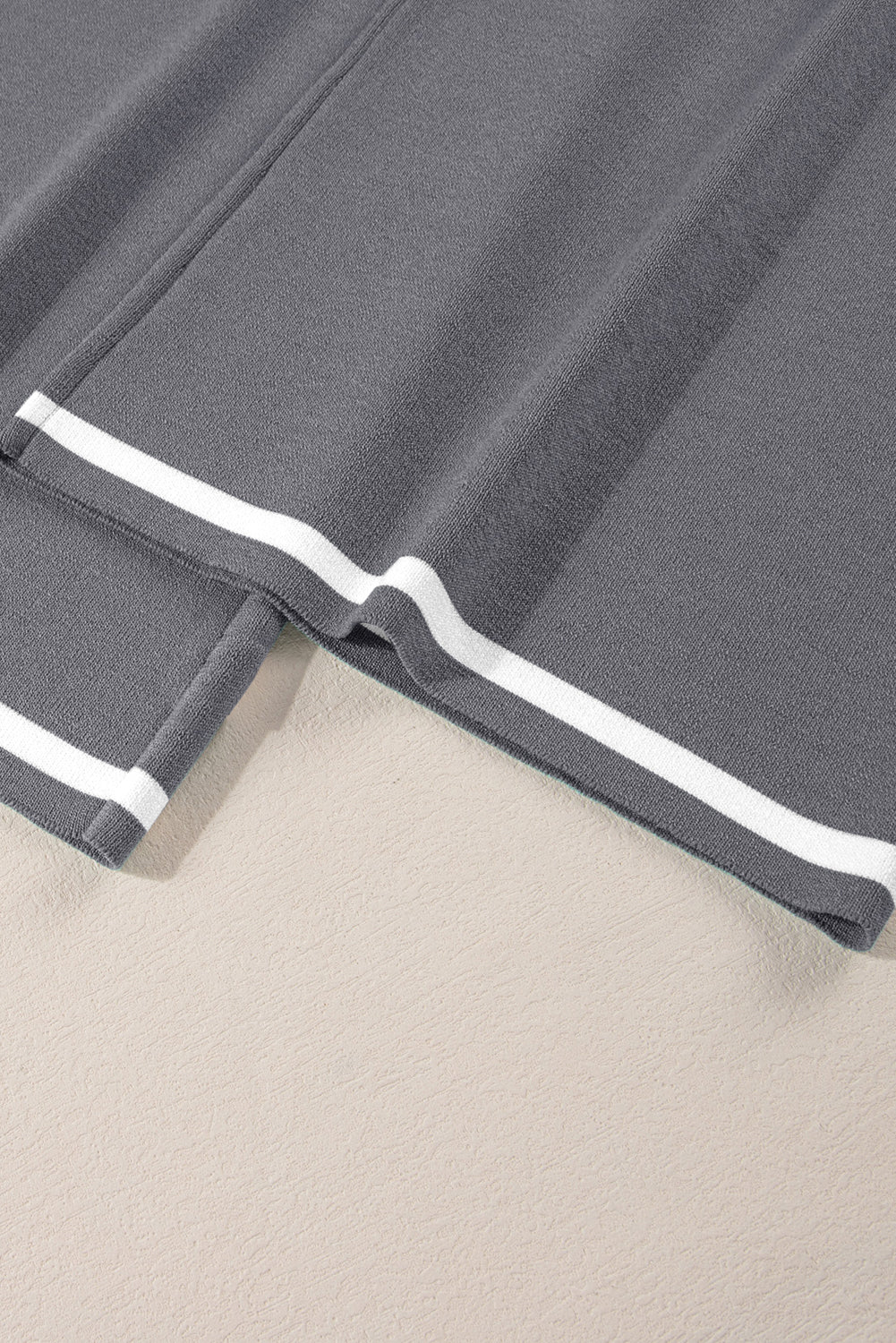 Contrast Trim Half Sleeve Top & Drawstring Pants Sweater Set