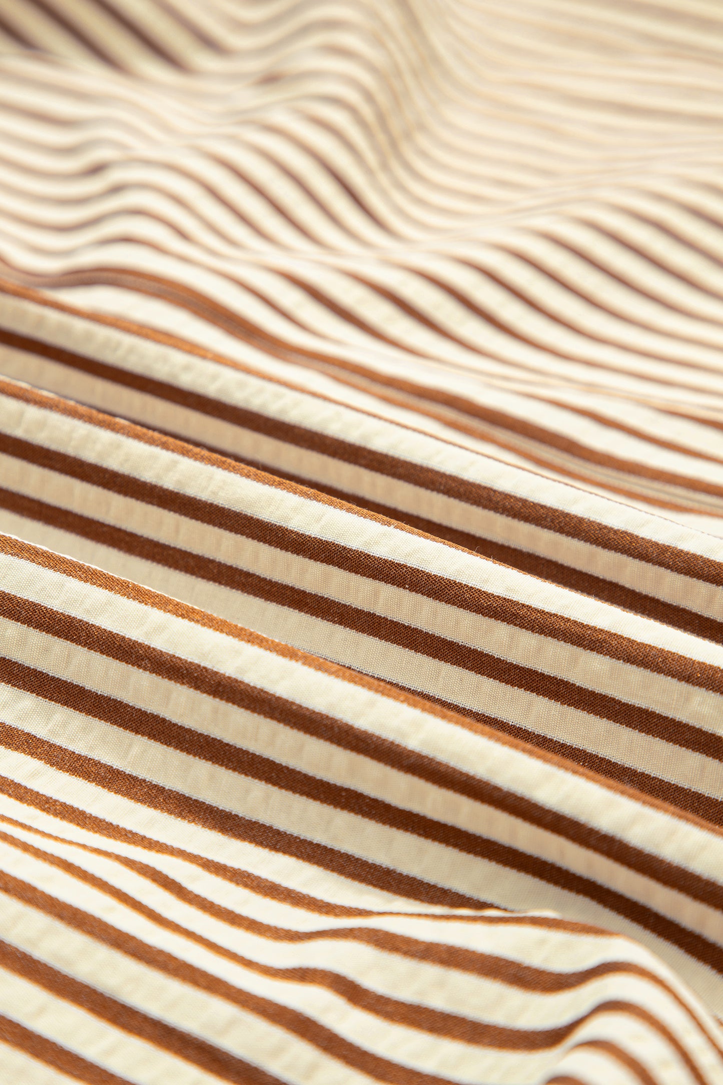 Stripe Double Ruffled Short Sleeve Contrast Trim V Neck Midi Dress