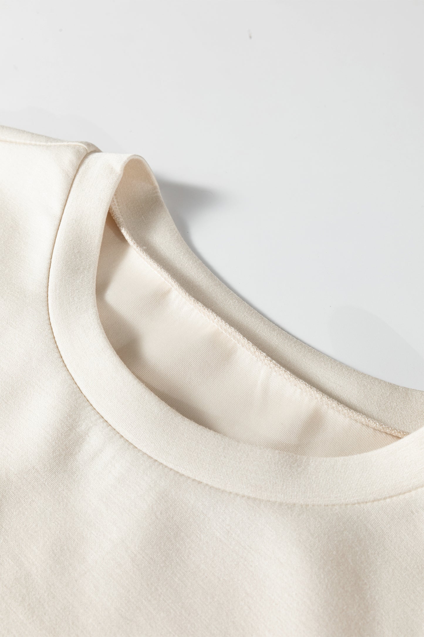 Contrast Striped Trim Crewneck T Shirt Loose Straight Pants Set