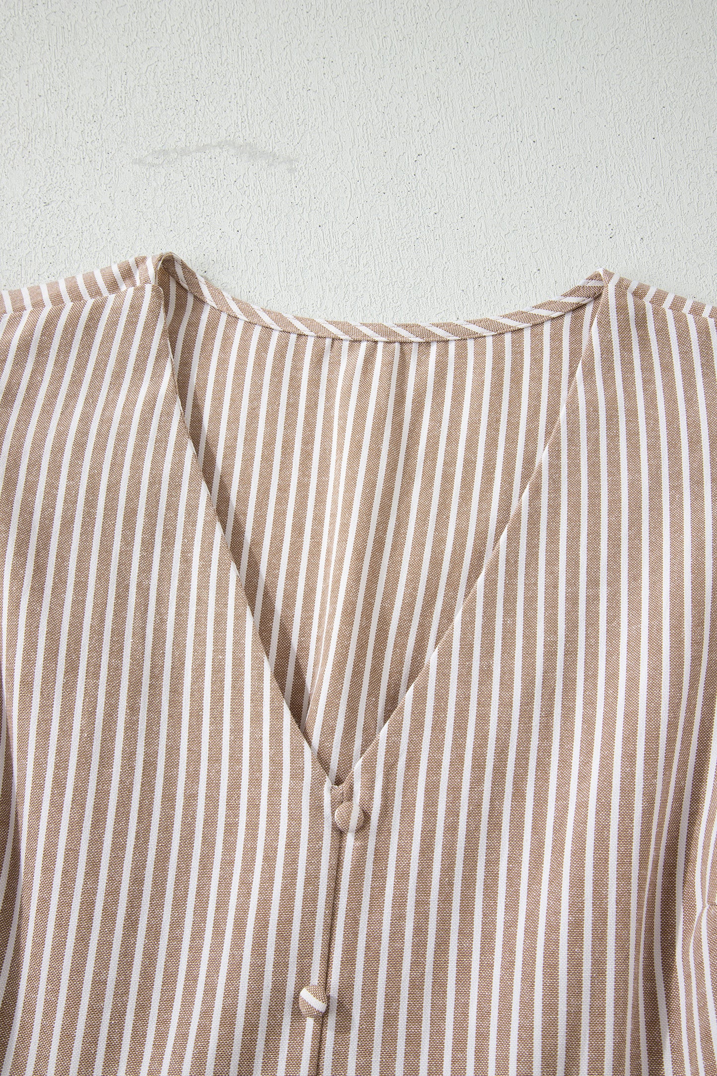 Striped Flutter Sleeve Button Front Maxi Dress