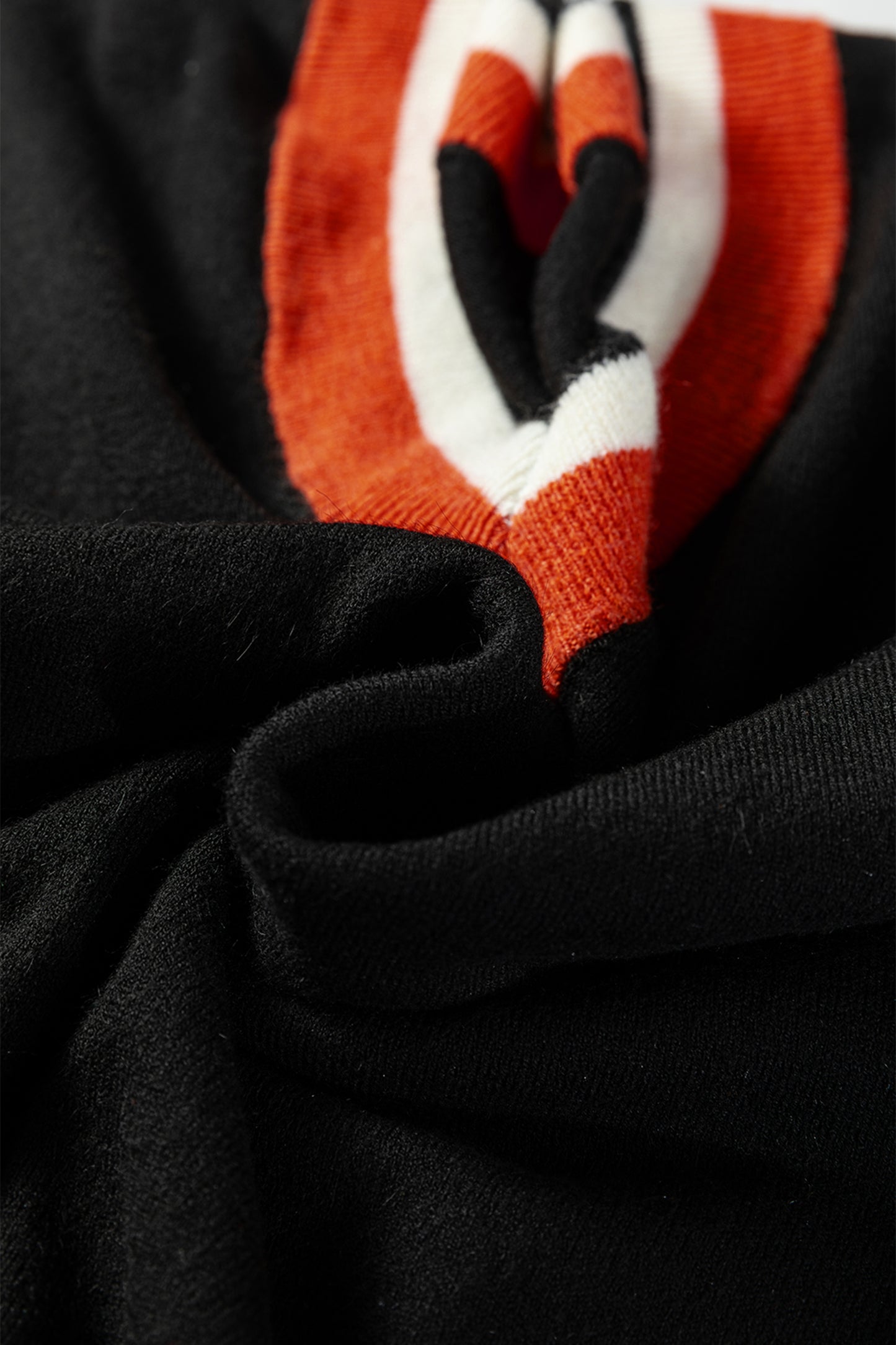 Dark Khaki Contrast Striped Trim V-Neck Varsity Sweater