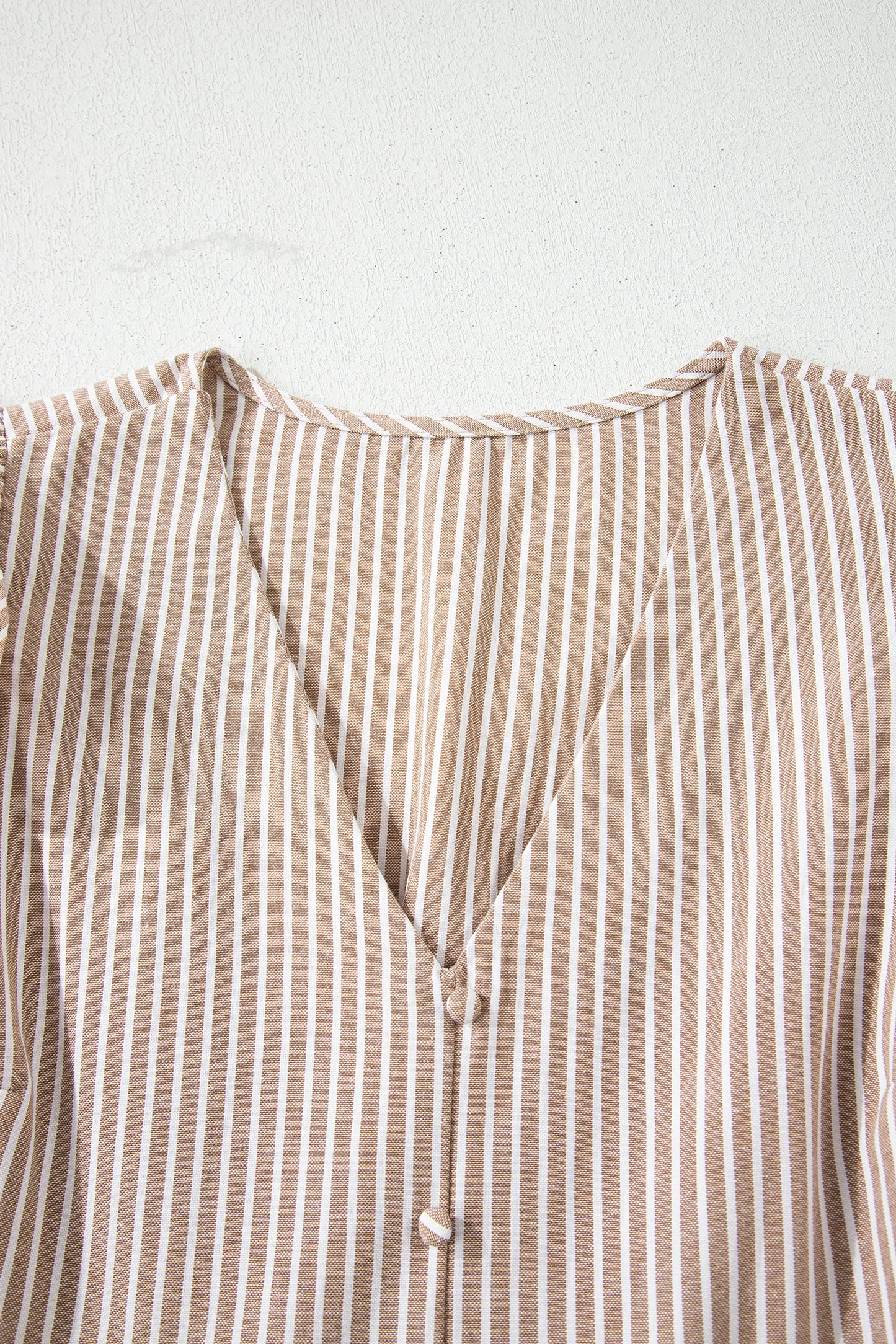 Striped Flutter Sleeve Button Front Maxi Dress