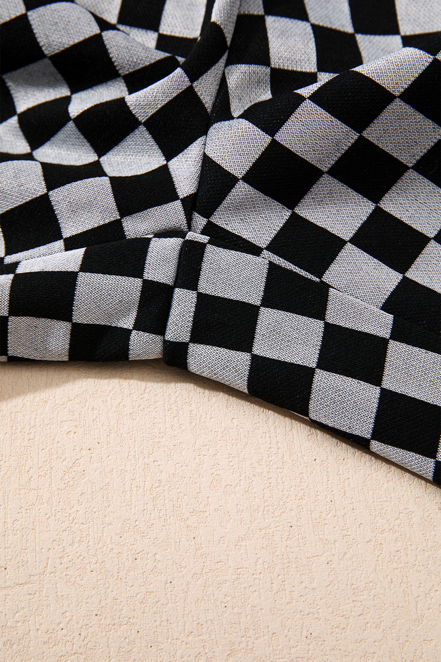 Checkerboard Drawstring Waist Casual Pants