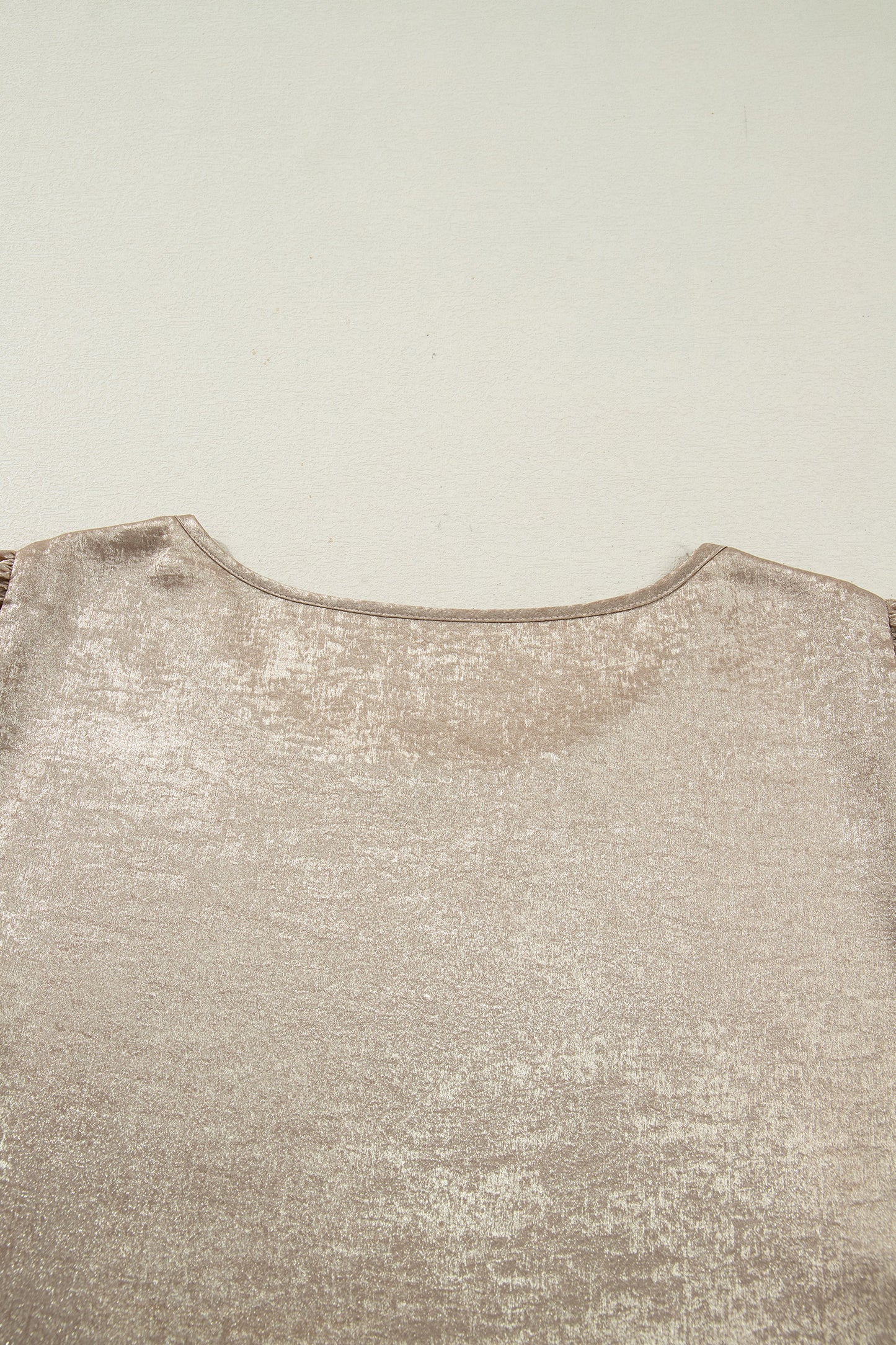 Plus Size Metallic Long Flounce Sleeve Blouse