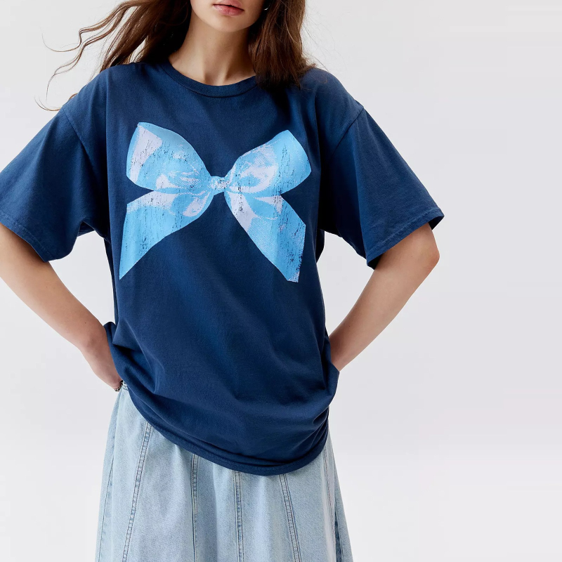 Women Butterfly round neck and short sleeves T-shirt