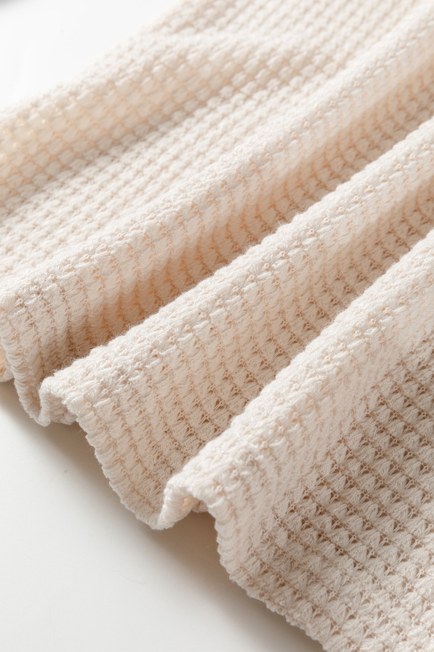 Solid Color Textured Knit Asymmetric Shoulder Long Sleeve Top