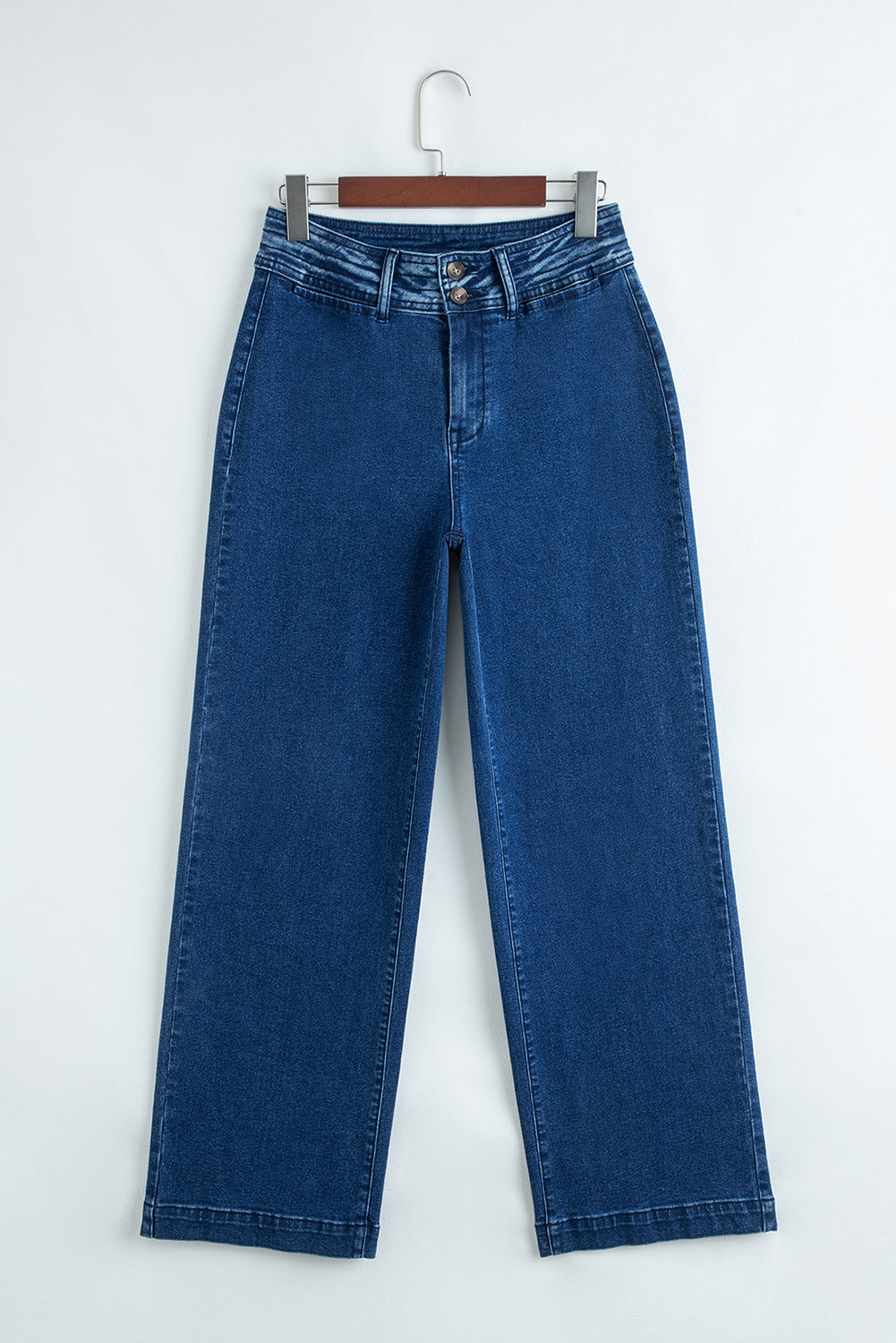 Stitched Detail High Waist Shift Jeans - Dusk Blue