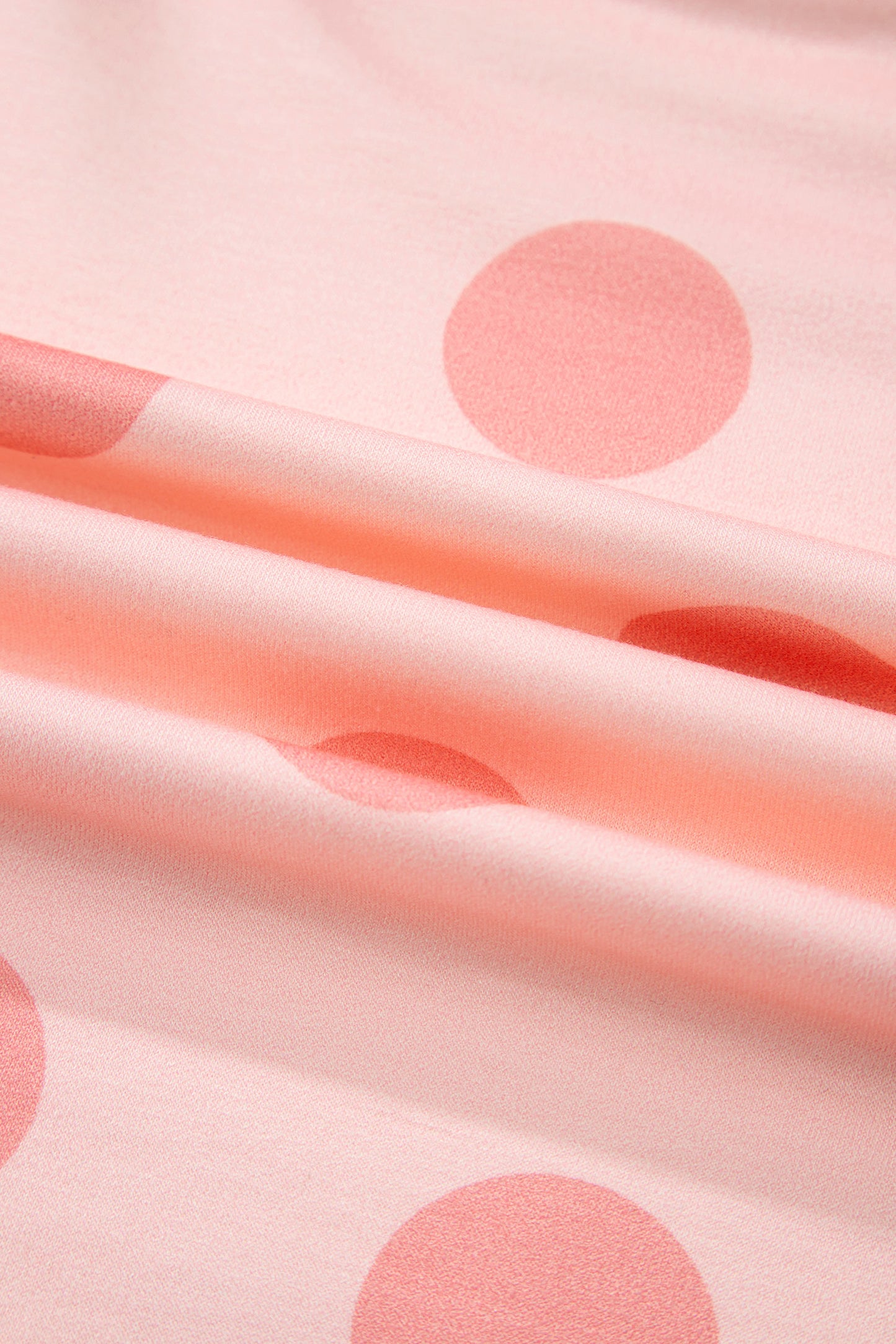 Polka Dot Print Drop Shoulder Pullover & Drawstring Shorts Set