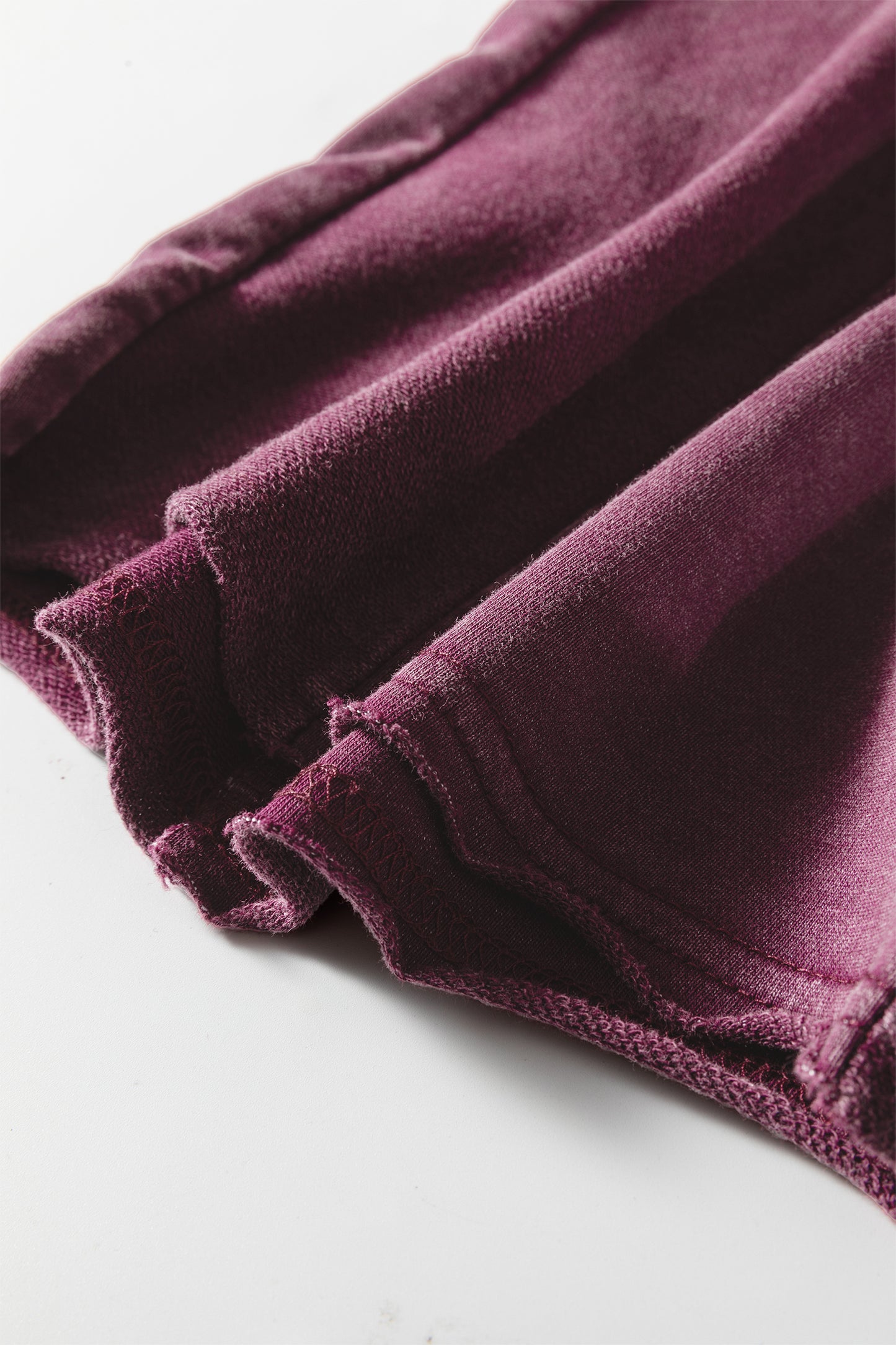 Mineral Wash Tiered Wide Leg Patchwork Drawstring Pants