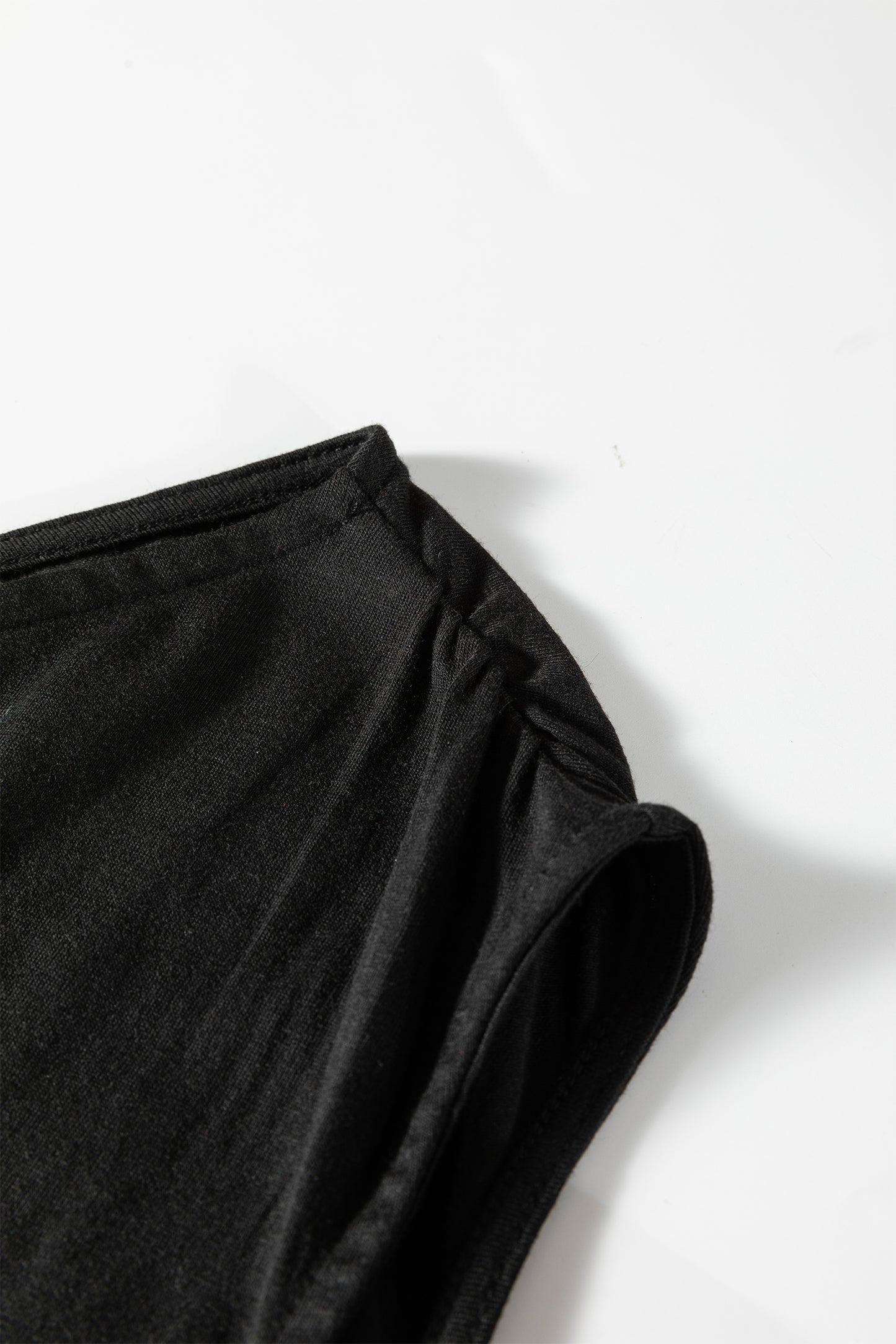 Black Asymmetric Neck Short Sleeve Blouse - Plus Size