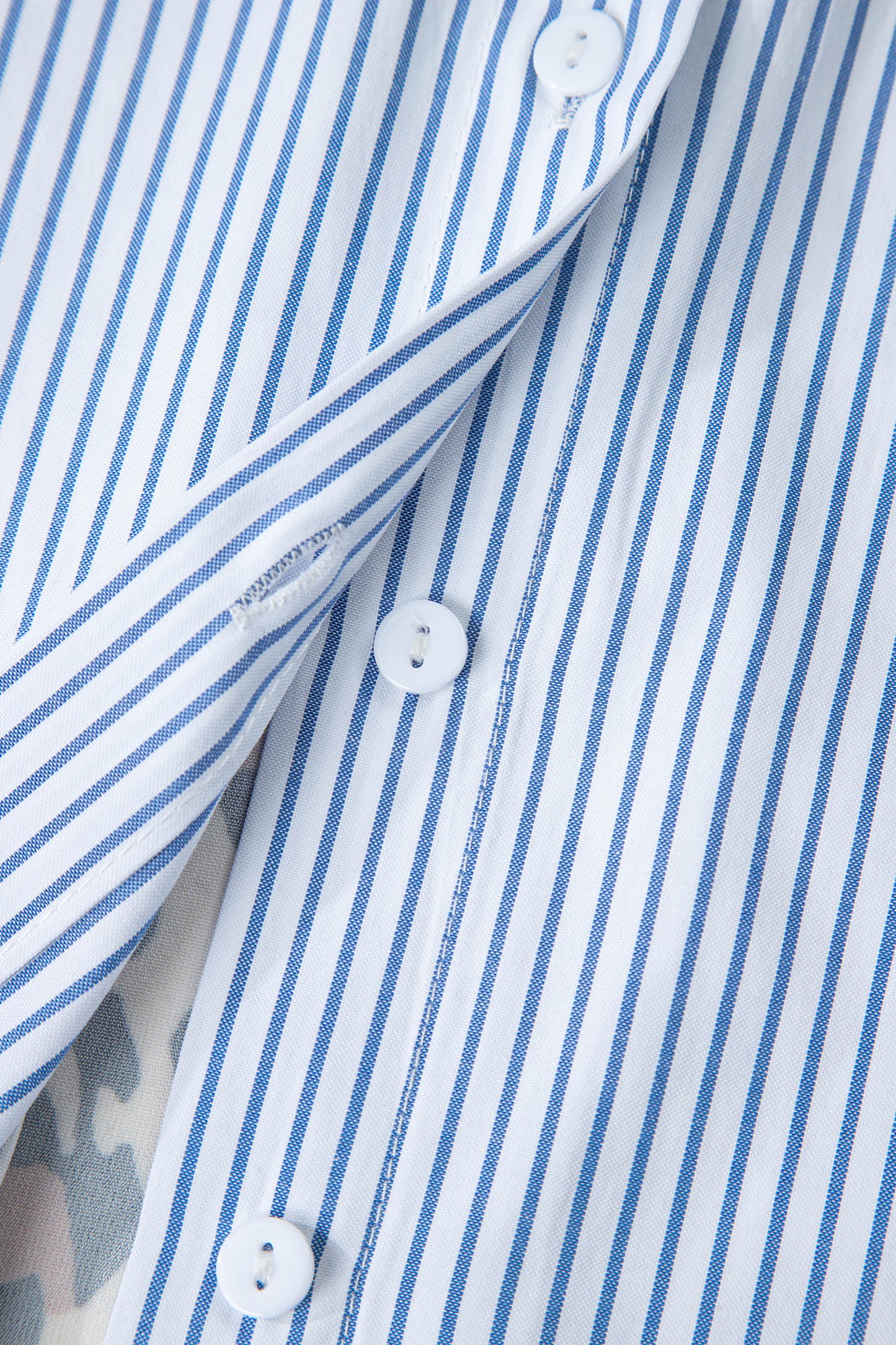 Stripe Colorblock Leopard Patchwork Chest Pocket Cuffed Sleeve Shirt