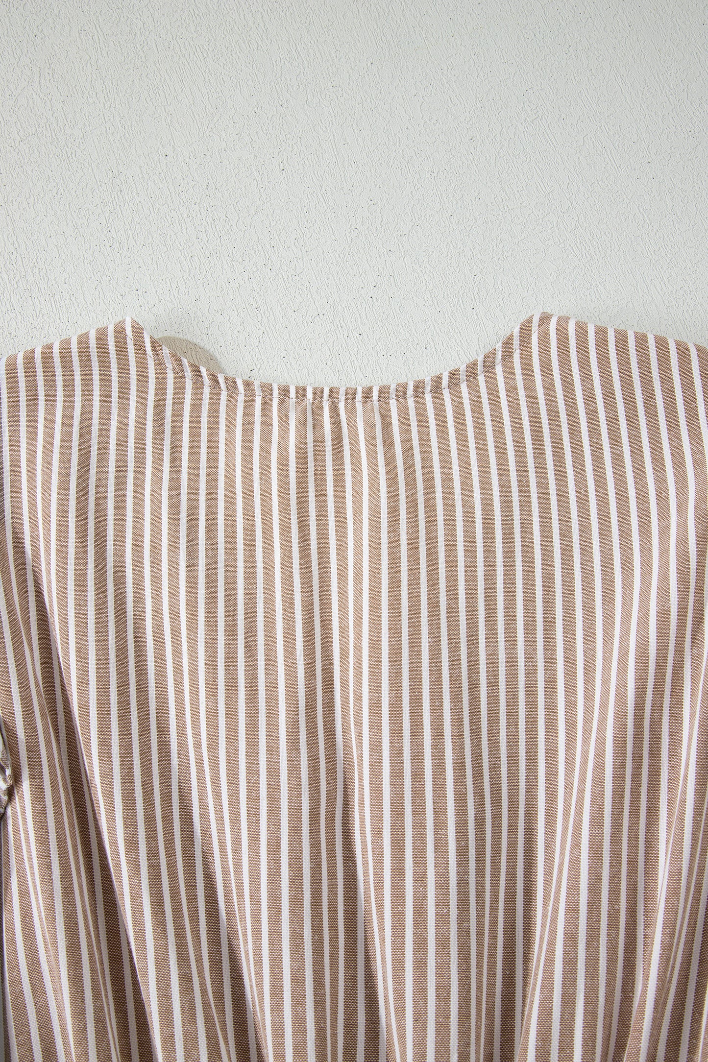 Striped Flutter Sleeve Button Front Maxi Dress