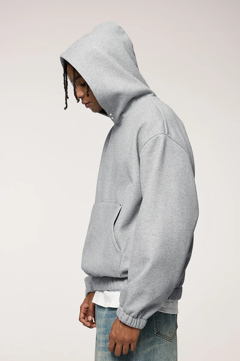 Men's Heavyweight Fleece Crop Boxy Premium Cozy Hooded Sweatshirt