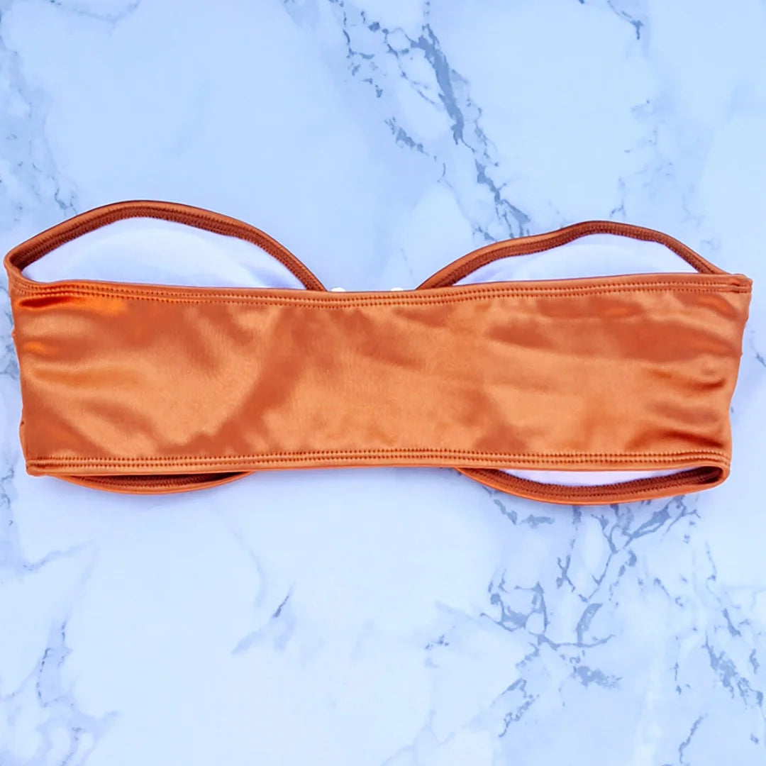 Women's Bandeau Bikini Women Swimwear Female Swimsuit Two-pieces Bikini set Padded Bather Bathing Suit Swim V4647