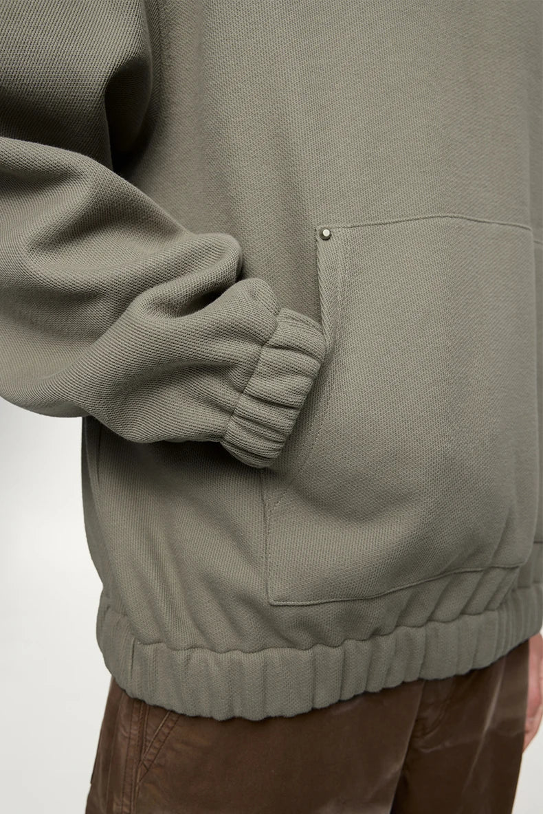 Men's Heavyweight Fleece Crop Boxy Premium Cozy Hooded Sweatshirt