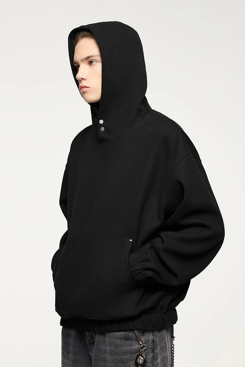 Men's Heavyweight Fleece Crop Boxy Premium Cozy Hooded Sweatshirt