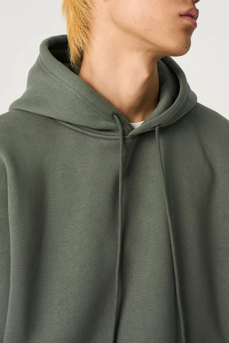 350 GSM Fleece Blank Hoodie -  Unisex Heavyweight Velvet Cosy Hooded Sweatshirt