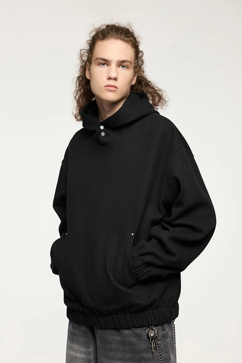 Men's Heavyweight Fleece Crop Boxy Premium Cozy Hooded Sweatshirt