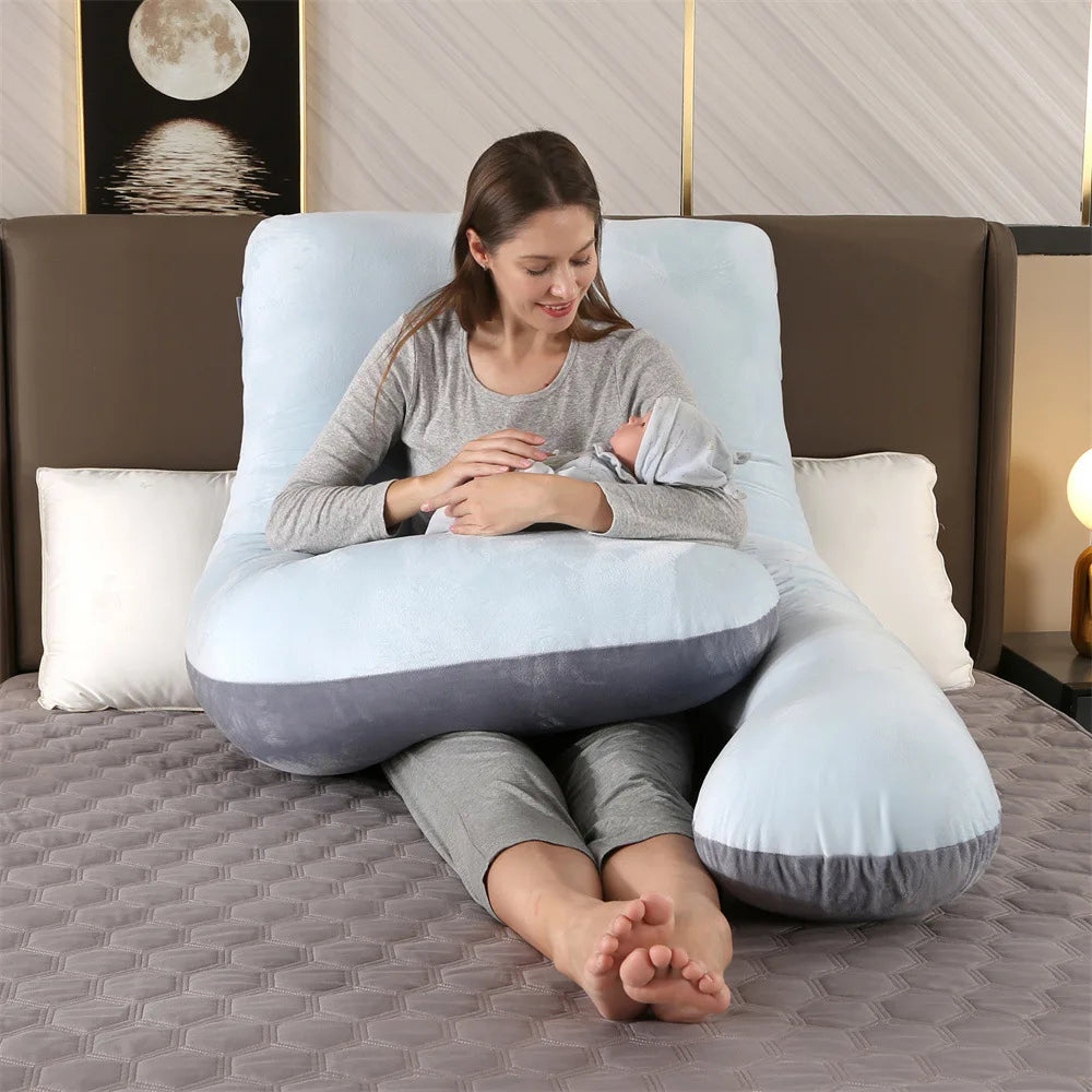 Pregnancy Pillow 130x70cm - Maternity Support Cushion for Sleep & Nursing