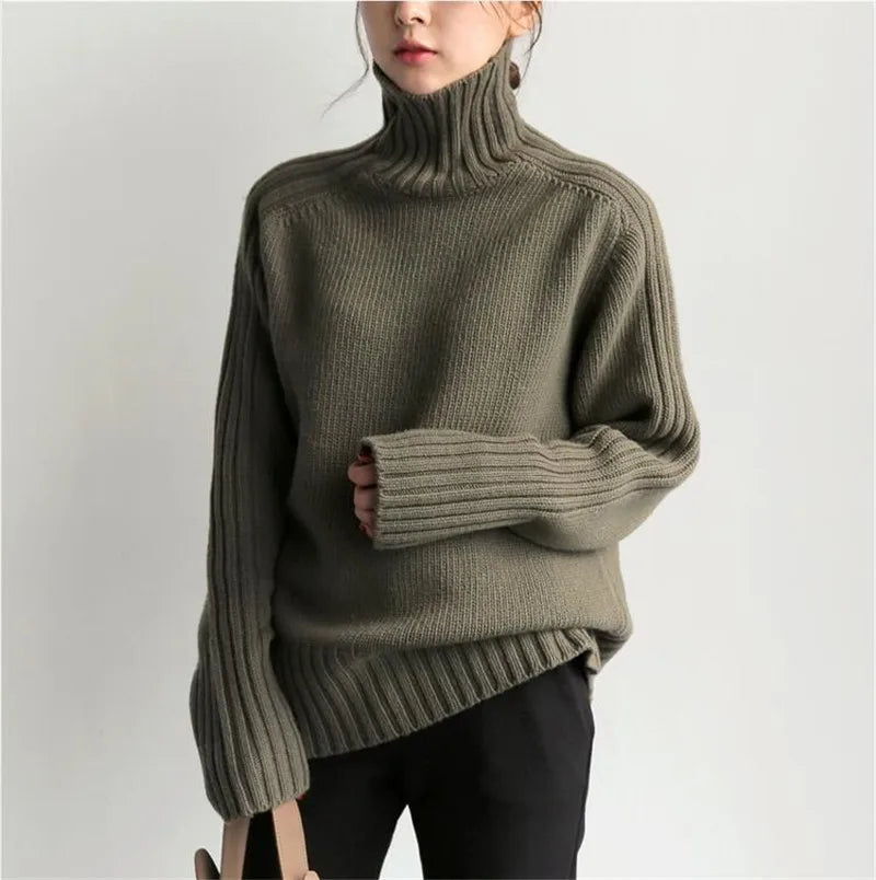 Women's Loose Turtleneck Pullover Sweater Top