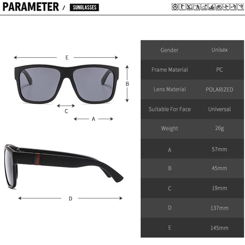 Men's Polarized Square Sunglasses Uv400