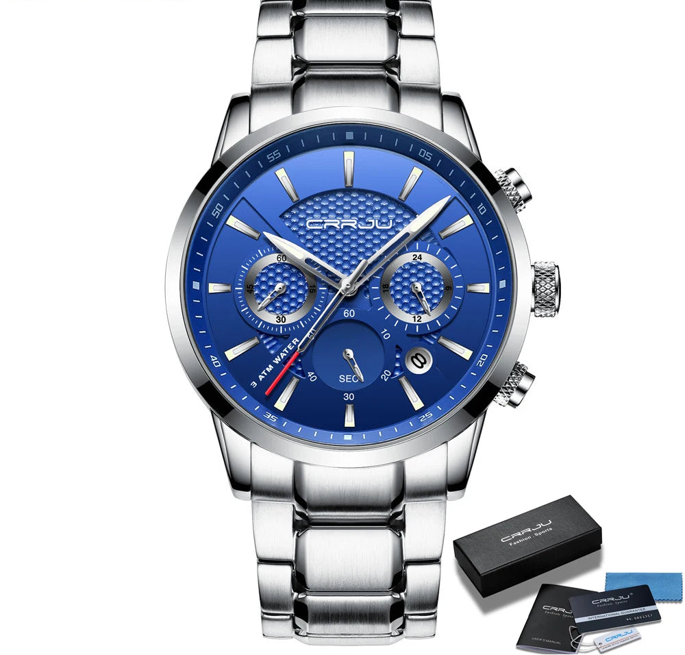 Men's Military Sports Watch - Waterproof Chronograph Gold Stainless Steel
